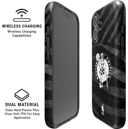 NBA Boston Celtics Black Animal Print iPhone 16 Plus Magsafe Impact Case